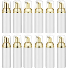 12 x tuščias muilo putų dozatorius, 50 ml buteliukas, putų dozatorius, blakstienų šampūno pompos buteliukas, kelioninis putų buteliukas, užpildomas kosmetikos, šampūno, losjono, rankų muilo dozatorius