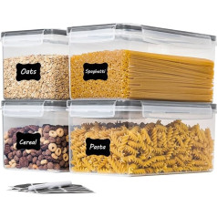 WOPPLXY Makaronų laikymo konteineriai Stačiakampiai plastikiniai spagečių laikymo konteineriai Maisto konteineriai Ilga makaronų laikymo dėžutė su dangčiu, skirta namų virtuvės sandėliukui 4 pakuotės