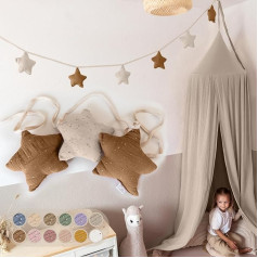 Žvaigždė Bunting Audinys [su aukso aplikacija 12 spalvų] Bunting Vaikų kambarys - 100 % medvilnės rankų darbo - muslino Bunting - namo lovos apdaila Mergaitės ir berniukai - dekoratyvinis kūdikio kambarys
