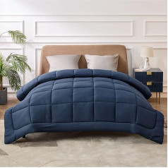 BEDSURE žieminė antklodė, šilta ir minkšta antklodė alergiškiems žmonėms, 450 g/m² užpildas, Oeko-Tex, mėlyna, 135 x 200 cm, mėlyna