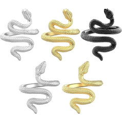 Häkelring für Finger, Schlangen, verstellbarer Häkelspannring zum Häkeln, Häkelringe zum Häkeln, Anfänger, Geschenk für Häkeler, Stricker, 2 Stile und 3 Farben, 5 Stück