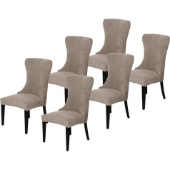 Stuhlbezug mit Flügelrücken, dehnbar, abnehmbar, wiederverwendbar, Jacquard-Stuhlbezug, weicher Spandex-Stoff, Möbelschutz für Küche und Esszimmer, Bankett, Zuhause, Party-Dekoration, 2 / 4 / 6 Stück