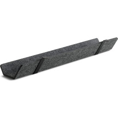 Kabelių kanalas iš liejamo veltinio, pagamintas iš 70 % perdirbamo plastiko, tamsiai pilkos spalvos, 74 cm ilgio