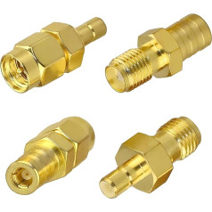 4 automobilinių antenų adapterių pakuotė nuo SMB moteriškos lyties iki SMA vyriškos lyties, DAB radijo antenos adapteris, RF adapterio jungtis, skirta automobilinės palydovinės radijo antenos antenos kabeliui 