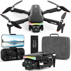F417 GPS dronas su 4K kamera suaugusiems vaikams, RGB LED šviesos 90° elektra reguliuojamas objektyvas, profesionalus GPS dronas 5GHz 