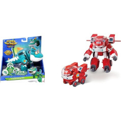 Super sparnai Tino Dinozauras 5 colių transformuojantis personažas Lengva transformacija Ikimokyklinio amžiaus vaikų dovanų žaislai ir EU750321 Roboto kostiumas su Mini Jett transformuojančia figūrėle Lėktuvas Transporto priemonių rinkinys Žai