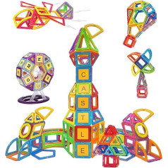 CONDIS Magnetische Bausteine 160 Teile, Magnetspielzeug Magneten Magnetbausteine Spielzeug Magnetspiele für Kinder Geschenk ab 3 4 5 6 6 7 8 Jahre Junge Mädchen Bauklötze Kinderspielzeug