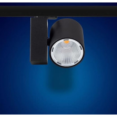 3 fazių LED prožektorius elektros bėgiams: 30 W, 96 mm skersmens, juodos (neutralios baltos) spalvos