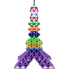 Magnetinės statybinės kaladėlės, 220 dalių, magnetinės lazdelės, magnetiniai žaislai, statybinis žaislas, STEM Montessori žaislas, intelekto lavinimo žaislas ir smegenų lavinimo rinkinys vaikams