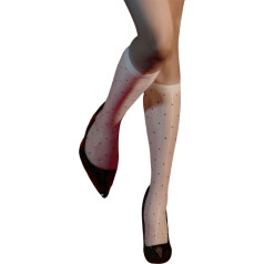 HXNH Elegantiškas Sheer Legwear derliaus Dot modelio nailono kojinės Super plonas pamatyti per naftos blizga ilgas kojines moterims