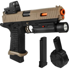 Žaislas su gelio purkštuku JM-X5 Splatter Halloween žaislas su akiniais, elektrinis gelio purkštukas, Kalėdos, Naujieji metai, lauko žaidimai ir pramogos sode, 14+, smėlio spalvos