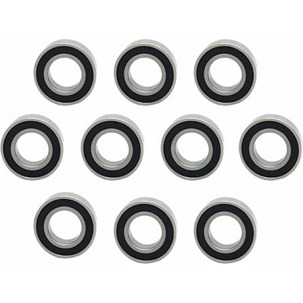 10 giliojo griovelio rutulinių guolių pakuotė Rutulinis guolis su guminiu dangteliu 6205RS 25 x 52 x 15 mm Iš anksto sutepti guoliai Plieninis sidabrinis