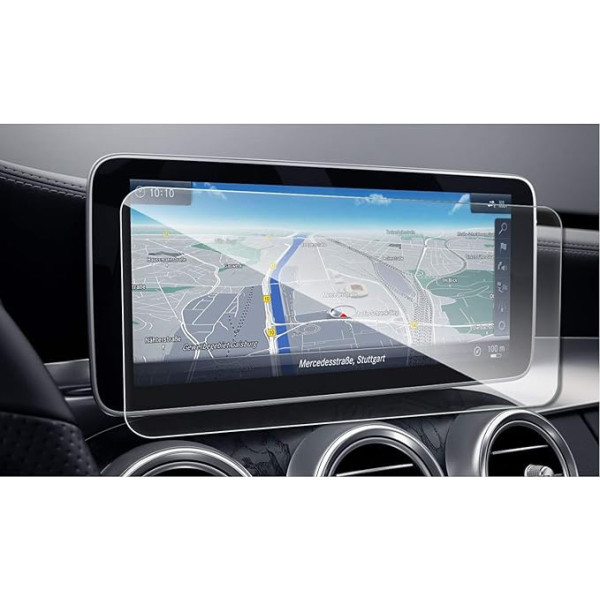SHAOHAO Mercedes Benz C-Class W205 &GLC X253 2019-2022 Automobilinės navigacijos ekrano apsauga 10,25 colių GPS permatoma apsauginė plėvelė, atspari įbrėžimams, 9H apsauga nuo pirštų atspaudų, grūdinto stiklo ekranas