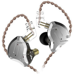 KZ ZS10 Pro 4BA+1DD Bass Drive In-Ear ausinės, HiFi stereo ausinės, atsparios prakaitui, sporto ausinės, triukšmą izoliuojantys monitoriai muzikantams, DJ ausinės, 2 kontaktų nuimamas kabelis, juodos spalvos, be mikrofono