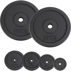 ALPIDEX svorių plokštelių rinkinys Svoriai iš ketaus 5 kg 10 kg 15 kg 20 kg Svorio plokštelės 30 mm hantelio svoris