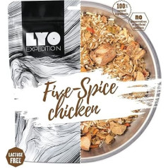 LYOFOOD Five Spice Chicken 370 g Freeze-Dried Lactose-free Food 2 Go Camping Hiking Food Meat Chicken Emergency Food for the Go German Armed Forces Durable