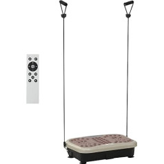 HOMCOM vibracinė plokštė Vibracijos treniruoklis Vibracijos treniruoklis Vibracijos įrenginys Fitneso treniruoklis LED ekranas USB garsiakalbis Treniruočių juostos Nuotolinis valdymas