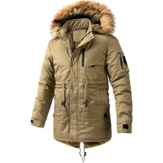 SRZYMJ Vyriškas žieminis paltas su gobtuvu Storas vilnos pamušalas Žieminis paltas Parka pereinamoji striukė Laisvalaikio striukė Lauko striukė Funkcinė striukė Softshell striukė Prakaito striukė Dygsniuota striukė Vilnonė striukė