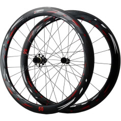 55 mm kelių dviračių ratų rinkinys 700C Clincher ratlankis Anglies pluoštas V-Brake 40/50 mm Kelių dviračių ratai 25 mm pločio, skirti tik 7-12 greičiams 1830 g Matt