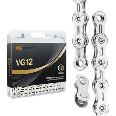 VG Sports 12 greičių grandinė Ultra Light Full Hollow Bike Chain for MTB Road Bike suderinama su Shimano Sram 1.2 x 11.27 cm 126 Links