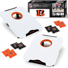 Wild Sports NFL Cincinnati Bengals Pro Football All-Weather Cornhole Set - kelioninį pupelių maišų rinkinį sudaro 8 pupelių maišai