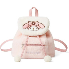 JAMNSY Miela pliušinė kuprinė, minkšta, pūkuota, animacinių filmukų kuprinė, 40,6 cm, didelė talpa, kasdienė kuprinė