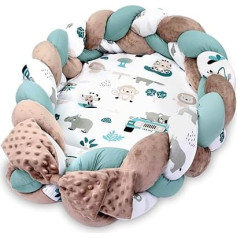 Kūdikių lizdas Naujagimių lovelė Bumper Baby 75 x 45 cm - pliušinis audinys Cuddly Nest su pintine pagalvėle Nuimamas rinkinys Dvipusis kūdikių lovelė Afrika