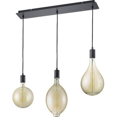 Trio Leuchten Ginster 323310332 LED pakabinamas šviestuvas Metalinis juodas matinis kabelis Audiniu dengtas juodas Komplekte yra 1 x 8 W LED rudos spalvos tonuota 3 lemputė