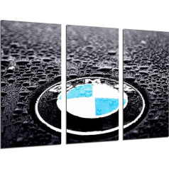 Sieninis paveikslas BMW logotipas, BMW simbolis, automobiliai, motociklai, 97 x 62 cm, medinis atspaudas, XXL formatas, meninis atspaudas, Nr. 26472