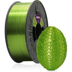WINKLE PETG gija, pagaminta iš žalio stiklo | Gija 3D spausdintuvams | PETG gija 1,75 mm 300 g | Suderinama su dauguma 3D spausdintuvų | Žalias PETG | Matmenų tikslumas | Ritė 300 g