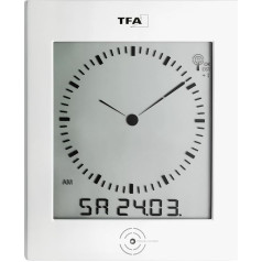 TFA 60.4506 Dialoginis radijo sieninis laikrodis su vidaus temperatūros ekranu