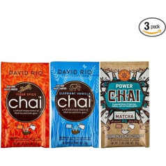 thokika David Rio Tiger Spice, Elephant Vanilla ir Power Chai degustacinis rinkinys, 76g