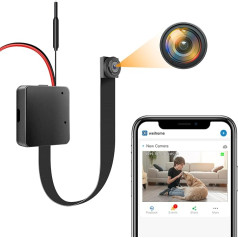 HGYGHO mini kamera, 1080P WLAN maža kamera, 1080P WLAN maža kamera, veikianti viduje, mobilusis telefonas su programėle, maža vaizdo kamera su judesio jutikliu, akumuliatoriumi, aliarmo zona, maža apsaugos kamera, skirta namų biuro apsaugai