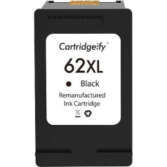 Cartridgeify 62XL juodos spalvos spausdintuvo kasetės, suderinamos su HP 62 62XL kasetėmis, skirtomis Envy 5540 5542 5544 5545 5546 5547 5548 5640 5642 5644 5646 7640, OfficeJet 200 250 5744 0 574 2 5744