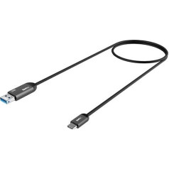 Emtec T750C 32GB USB 3.0 (3.1 Gen 1) USB Type-A jungtis USB Type-C jungtis Juoda, pilka USB atmintinė - USB atmintinės (32 GB, USB 3.0 (3.1 Gen 1), USB Type-A jungtis, kabelis, juoda, pilka)