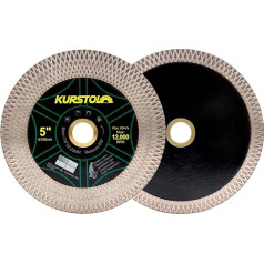 KURSTOL Deimantinis pjovimo diskas - 2 vienetai 5 colių/125 mm dvigubos paskirties deimantinis pjovimo diskas, angelo šlifuoklio geležtė 7/8 colio - 5/8 colio, skirta keraminėms plytelėms, porcelianui, granitui pjauti ir šlifuoti,