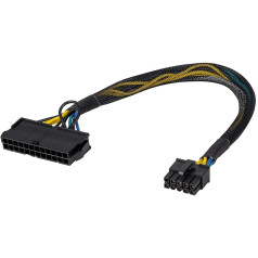 YieJoya 24 kontaktų į 10 kontaktų ATX PSU maitinimo šaltinio adapterio pintas kabelis, skirtas IBM Lenovo kompiuterių pagrindinėms plokštėms ir serveriams 12 colių (30 cm)