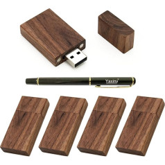 Yaxiny 5 pakuotės stačiakampio riešutmedžio 2.0/3.0 USB Flash Drive USB diskas atminties kortelė su medine (3.0/8GB)