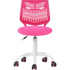 FurnitureR Žaidimų kėdė vaikams, biuro kėdė, žaidėjų kėdė, rašomojo stalo kėdė, ergonomiškas modernus dizainas, be porankių, sėdynės aukščio reguliavimas, guminiai ratukai, Rose F