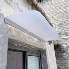 Priekinių durų stogelis Polikarbonato durų stogas 40 x 100 cm stogelis Priekinių durų stogelis 3,5 mm skaidrus išplečiamas stogelis, stogelis durų stogelis lauko balkono langų apsaugai nuo saulės (spalva: matinė)