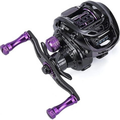 Angelrollen Ultraleichte Carbonfaser Baitcasting Angelrolle Doppelspule Angelköder Glatte Wurfrolle Angelrolle Karpfenrolle (Spalva : rožinė, Dydis : kairė ranka)