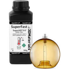 SuperHDT UL94 V-0 3D spausdintuvo derva, nedegios detalės, kurių aukščiausia karščio formavimo temperatūra 464°F (240°C), pagaminta Korėjoje (500g, gintarinė)