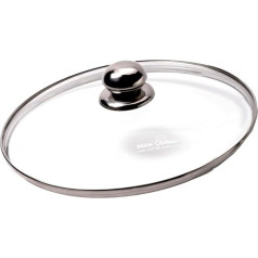 Universalus grūdinto stiklo ir nerūdijančio plieno dangtis - 28 cm - Chromuota dušo galvutė nuo nudegimo - garų ventiliacija