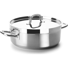 Lacor 54020 Bratentopf mit Deckel Durchmesser 20 cm Chef Luxe, sidabro spalvos