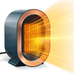 Ventiliatorinis šildytuvas, taupantis energiją, 1200 W, nešiojamas PTC keraminis šildytuvas, elektrinis, taupantis energiją, tylus, su 2 šildymo režimais, 3 s greitasis šildymas, mažas ekonomiškas ventiliatorinis šildytuvas biurui, miegamajam, 