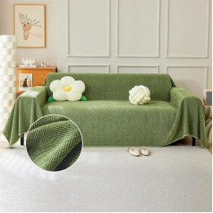 TAOTAOGO Sofa Slipcover Chenille Bohemia geometrinės eglutės baldų apsauga Tassel antklodės Couch Cover B žalia 180x300cm