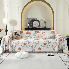 jianyana Couch Throw, 180 x 260 cm Orange Kapok Sofa Throw su kutais Sofa dvipusis Cuddly antklodė sofos dydžio lovos užvalkalai lovos