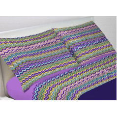 Patalynė Web Pagalvių užvalkalų pora 100 % medvilnės pagalvių užvalkalai su šoninėmis sagomis 52 x 82 cm Baia raštas Violetinė