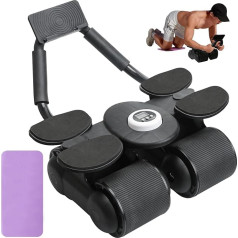Pilvo treniruoklis Abdominal Roller Abdominal Trainer su alkūnės atrama, automatinis atšokantis pilvo treniruoklis su telefono laikikliu ir elektroniniu skaitikliu, pilvo raumenų treniruoklis biurui, lauke ir lauke