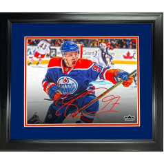 Connor McDavid Edmonton Oilers Įrėminti Ledo ritulio Nuotrauka Lazeriu graviruotas Parašas Automobilių 11x14 HOFSM Holo